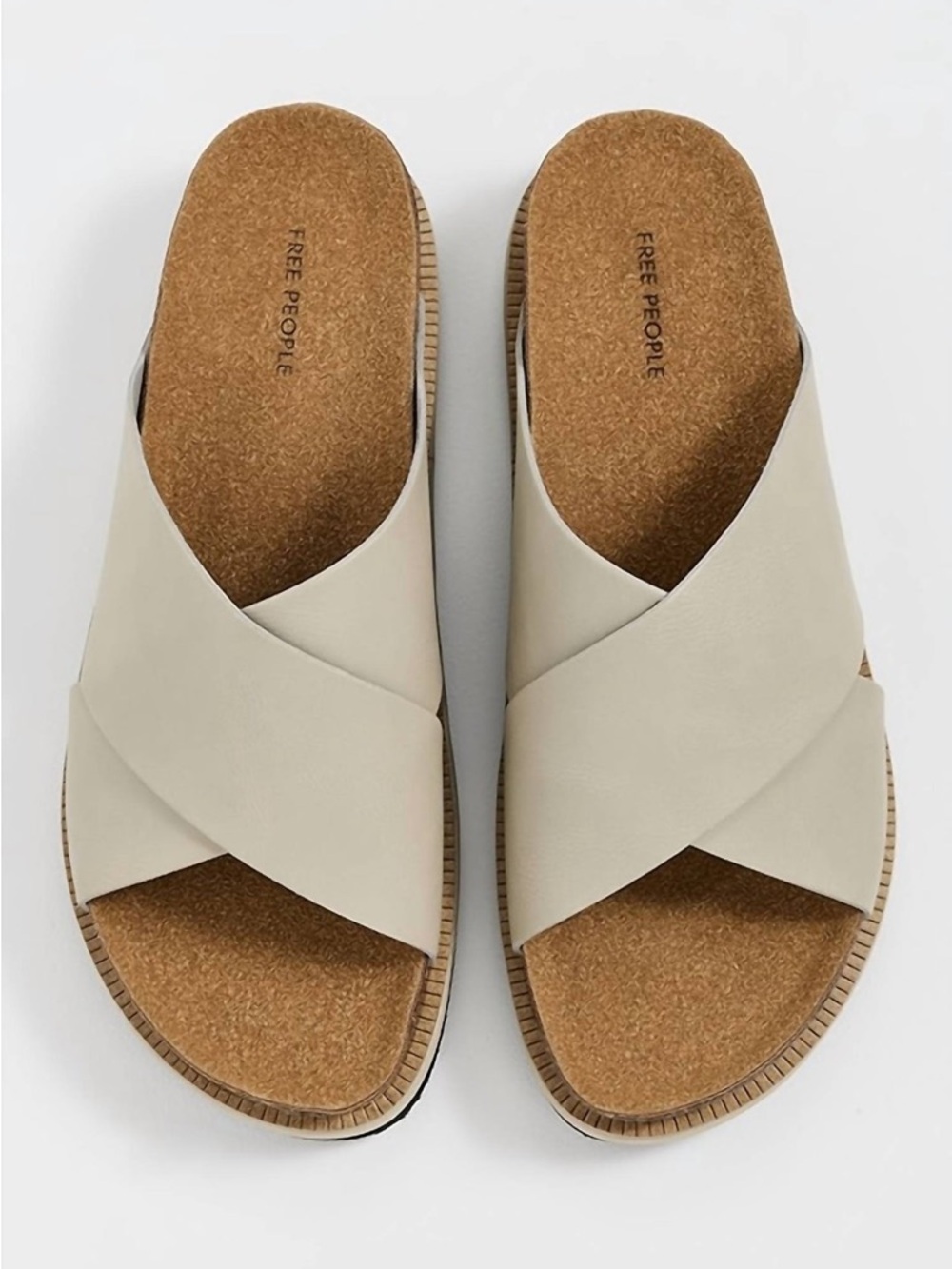 Free People Sidelines Footbed Sandals - Dove Grey - Boho Slide - Size 8 & 9 NWT